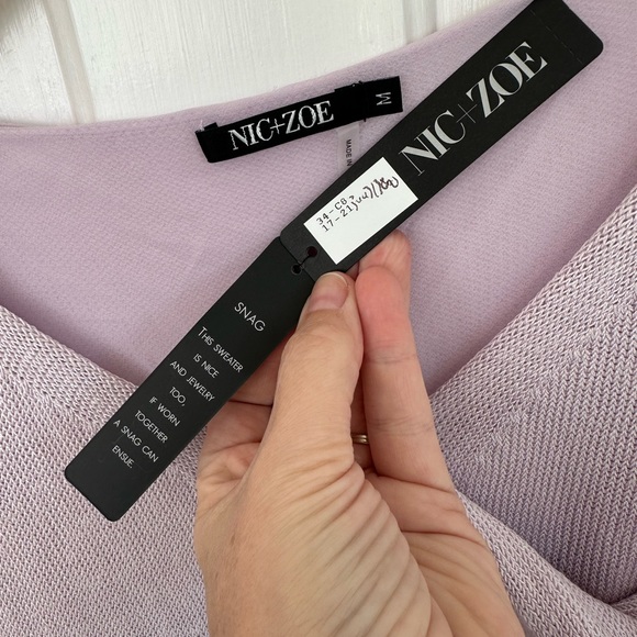 Nic and Zoe Lived In Layered Look Top Linen Blend Lavender Lilac NEW Size Medium - Picture 11 of 13